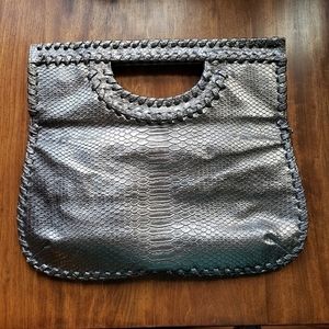 Big Buddha Metallic leather clutch / shoul…